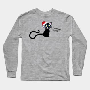 Meowy Christmas Black Cat Long Sleeve T-Shirt